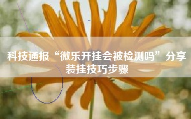 科技通报“微乐开挂会被检测吗”分享装挂技巧步骤