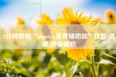 3分钟教程“hhpoker免费辅助器”作弊(透视)透视辅助