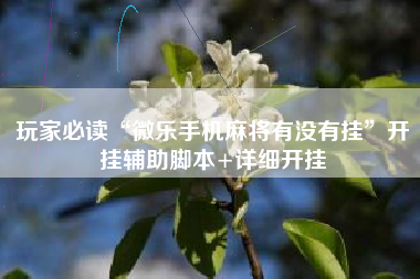 玩家必读“微乐手机麻将有没有挂”开挂辅助脚本+详细开挂