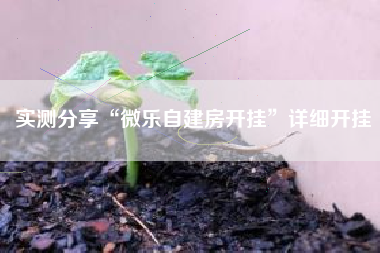 实测分享“微乐自建房开挂”详细开挂
