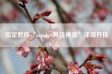 指定教程“aapoker开挂神器”详细开挂 指定教程“aapoker开挂神器”详细开挂