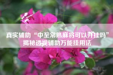 真实辅助“中至常熟麻将可以开挂吗”揭秘透视辅助万能挂用法