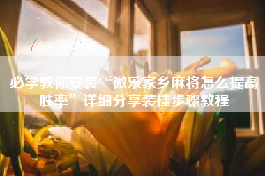 必学教你安装“微乐家乡麻将怎么提高胜率”详细分享装挂步骤教程