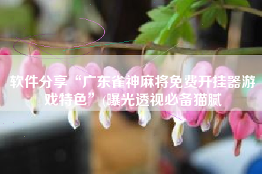 软件分享“广东雀神麻将免费开挂器游戏特色”(曝光透视必备猫腻