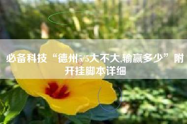 必备科技“德州5/5大不大,输赢多少”附开挂脚本详细 必备科技“德州5/5大不大,输赢多少”附开挂脚本详细