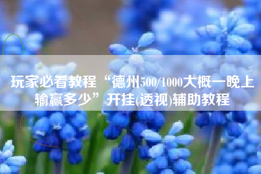 玩家必看教程“德州500/1000大概一晚上输赢多少”开挂(透视)辅助教程