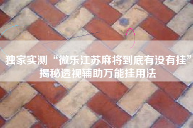 独家实测“微乐江苏麻将到底有没有挂”揭秘透视辅助万能挂用法