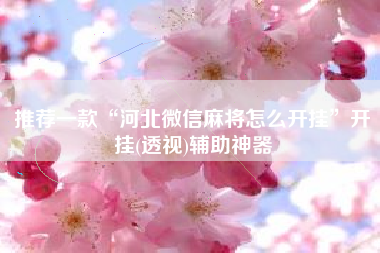 推荐一款“河北微信麻将怎么开挂”开挂(透视)辅助神器