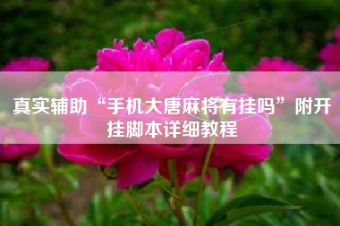 真实辅助“手机大唐麻将有挂吗”附开挂脚本详细教程