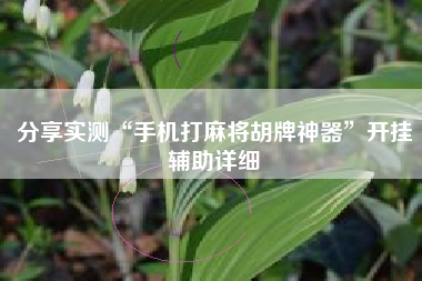 分享实测“手机打麻将胡牌神器”开挂辅助详细