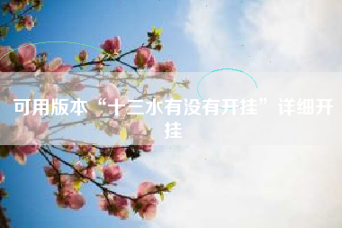 可用版本“十三水有没有开挂”详细开挂