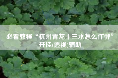 必看教程“杭州青龙十三水怎么作弊”开挂(透视)辅助