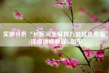 实测分析“长乐河北麻将万能挂免费版”(详细透视教程)-知乎 实测分析“长乐河北麻将万能挂免费版”(详细透视教程)-知乎