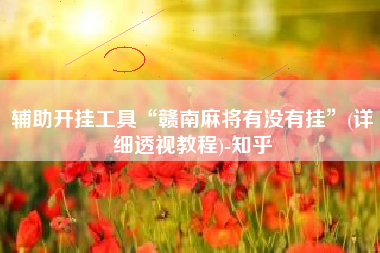 辅助开挂工具“赣南麻将有没有挂”(详细透视教程)-知乎