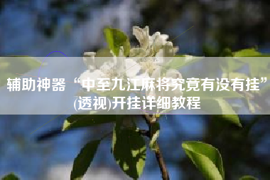 辅助神器“中至九江麻将究竟有没有挂”(透视)开挂详细教程 辅助神器“中至九江麻将究竟有没有挂”(透视)开挂详细教程
