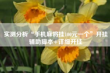 实测分析“手机麻将挂100元一个”开挂辅助脚本+详细开挂