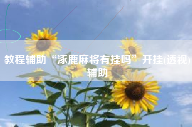 教程辅助“涿鹿麻将有挂吗”开挂(透视)辅助
