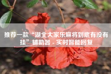 推荐一款“湖北大家乐麻将到底有没有挂”辅助器 - 实时智能回复