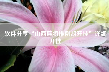 软件分享“山西麻将推倒胡开挂”详细开挂 软件分享“山西麻将推倒胡开挂”详细开挂