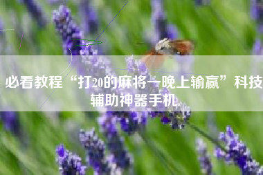 必看教程“打20的麻将一晚上输赢”科技辅助神器手机