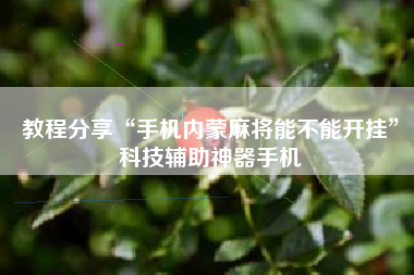 教程分享“手机内蒙麻将能不能开挂”科技辅助神器手机 教程分享“手机内蒙麻将能不能开挂”科技辅助神器手机