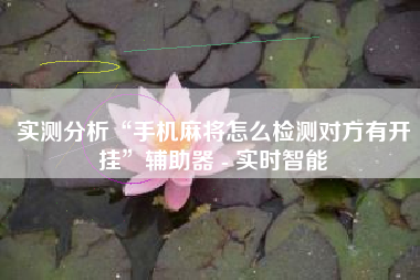 实测分析“手机麻将怎么检测对方有开挂”辅助器 - 实时智能 实测分析“手机麻将怎么检测对方有开挂”辅助器 - 实时智能