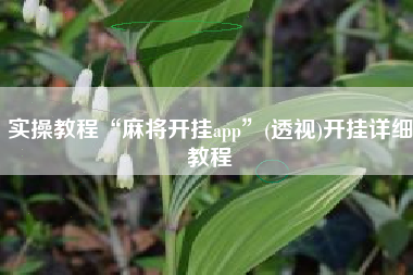 实操教程“麻将开挂app”(透视)开挂详细教程