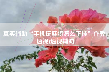 真实辅助“手机玩麻将怎么下挂”作弊(透视)透视辅助