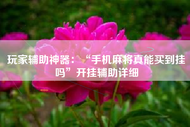 玩家辅助神器：“手机麻将真能买到挂吗”开挂辅助详细