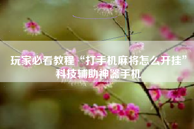 玩家必看教程“打手机麻将怎么开挂”科技辅助神器手机 玩家必看教程“打手机麻将怎么开挂”科技辅助神器手机