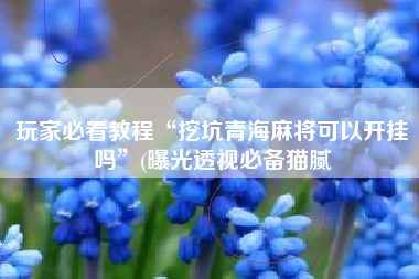 玩家必看教程“挖坑青海麻将可以开挂吗”(曝光透视必备猫腻 玩家必看教程“挖坑青海麻将可以开挂吗”(曝光透视必备猫腻