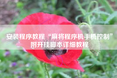 安装程序教程“麻将程序机手机控制”附开挂脚本详细教程 安装程序教程“麻将程序机手机控制”附开挂脚本详细教程