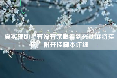 真实辅助“有没有亲眼看到兴动麻将挂的”附开挂脚本详细 真实辅助“有没有亲眼看到兴动麻将挂的”附开挂脚本详细