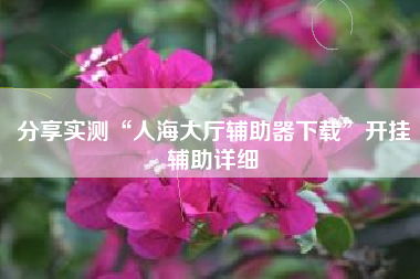 分享实测“人海大厅辅助器下载”开挂辅助详细 分享实测“人海大厅辅助器下载”开挂辅助详细