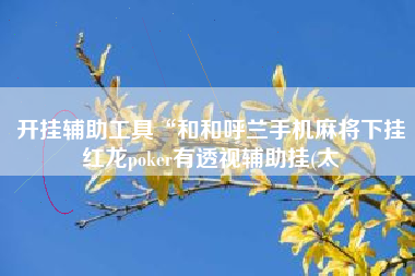开挂辅助工具“和和呼兰手机麻将下挂红龙poker有透视辅助挂(太 开挂辅助工具“和和呼兰手机麻将下挂红龙poker有透视辅助挂(太