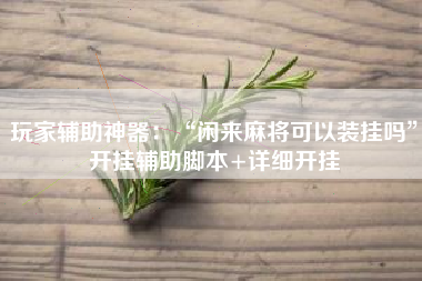 玩家辅助神器：“闲来麻将可以装挂吗”开挂辅助脚本+详细开挂