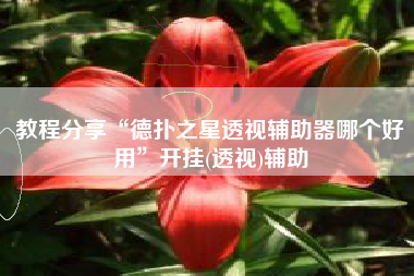 教程分享“德扑之星透视辅助器哪个好用”开挂(透视)辅助