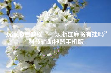 玩家必看教程“一乐浙江麻将有挂吗”科技辅助神器手机版 玩家必看教程“一乐浙江麻将有挂吗”科技辅助神器手机版