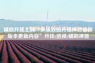 辅助开挂工具“多乐双扣开挂神器最新版本更新内容”开挂(透视)辅助神器 辅助开挂工具“多乐双扣开挂神器最新版本更新内容”开挂(透视)辅助神器