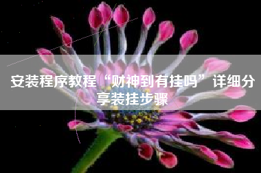 安装程序教程“财神到有挂吗”详细分享装挂步骤 安装程序教程“财神到有挂吗”详细分享装挂步骤