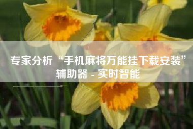 专家分析“手机麻将万能挂下载安装”辅助器 - 实时智能