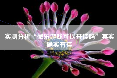 实测分析“微乐游戏可以开挂吗”其实确实有挂