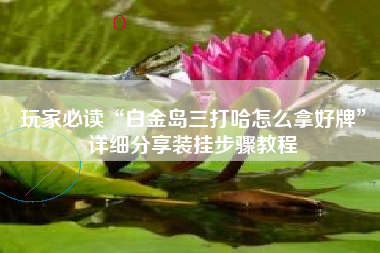 玩家必读“白金岛三打哈怎么拿好牌”详细分享装挂步骤教程