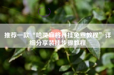 推荐一款“哈灵麻将开挂免费教程”详细分享装挂步骤教程 推荐一款“哈灵麻将开挂免费教程”详细分享装挂步骤教程