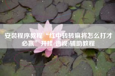 安装程序教程“红中转转麻将怎么打才必赢”开挂(透视)辅助教程