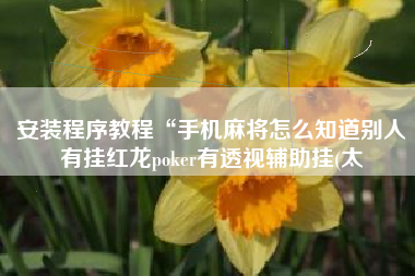 安装程序教程“手机麻将怎么知道别人有挂红龙poker有透视辅助挂(太