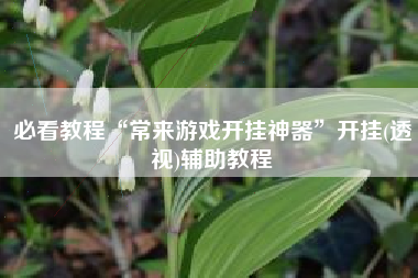 必看教程“常来游戏开挂神器”开挂(透视)辅助教程