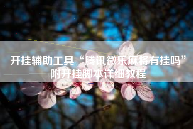 开挂辅助工具“腾讯微乐麻将有挂吗”附开挂脚本详细教程