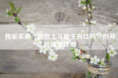 独家实测“微信上斗地主有挂吗”附开挂脚本详细