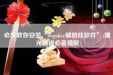 必学教你安装“wepoker辅助挂软件”(曝光透视必备猫腻
